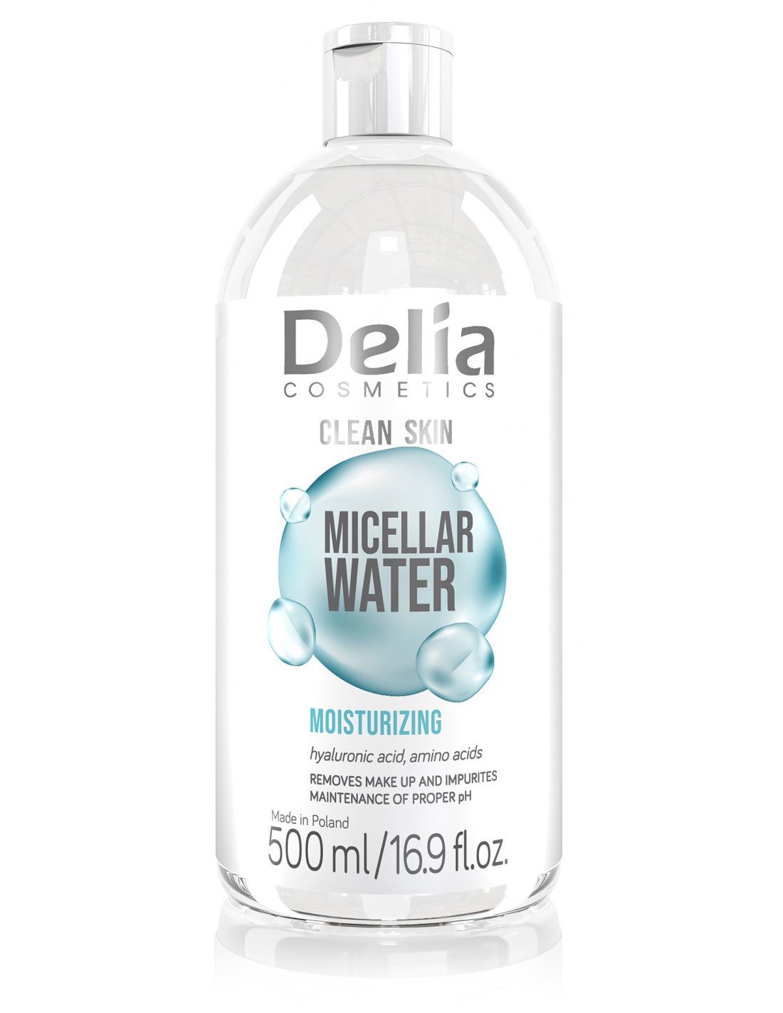 CLEAN SKIN - Moisturizing Micellar Water 500ml - Delia Cosmetics