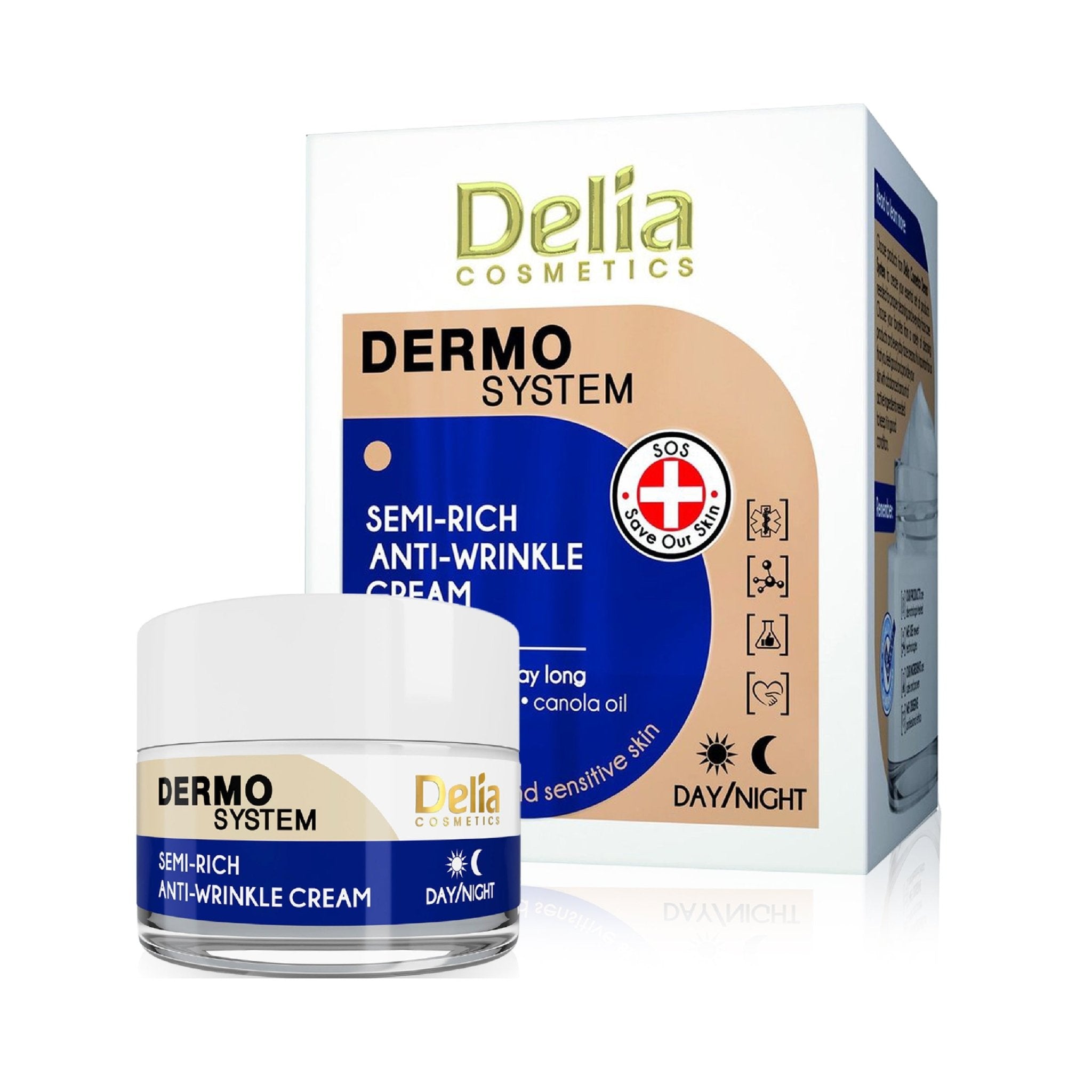 DERMO SYSTEM كريم وجه مضاد للتجاعيد 50مل - Delia Cosmetics
