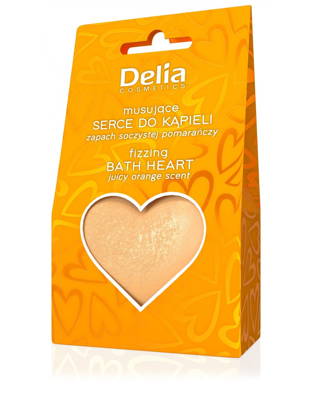 FIZZING BATH HEART - Juicy Orange Scent 100g - Delia Cosmetics