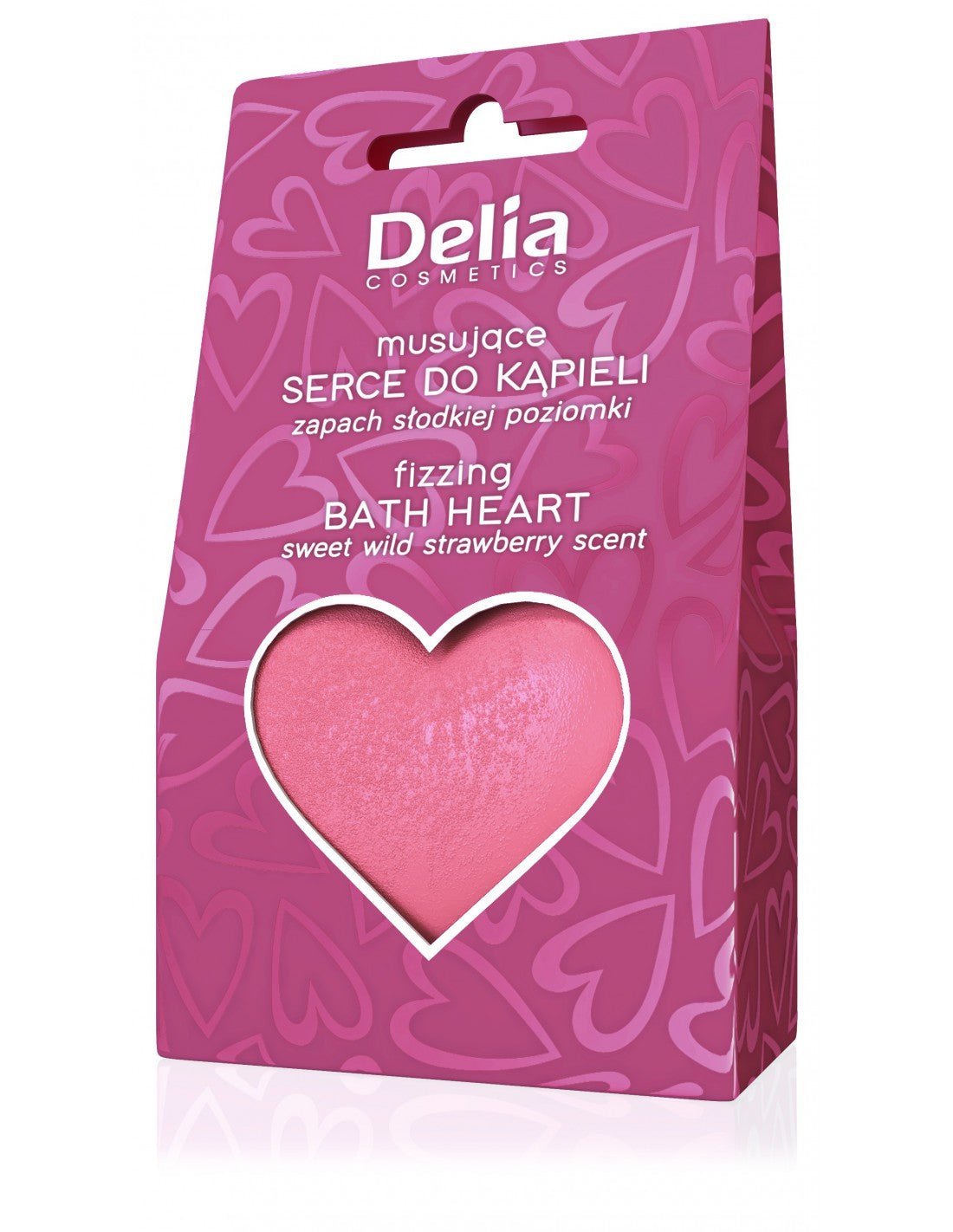 FIZZING BATH HEART - Sweet Wild Strawberry Scent 100g - Delia Cosmetics