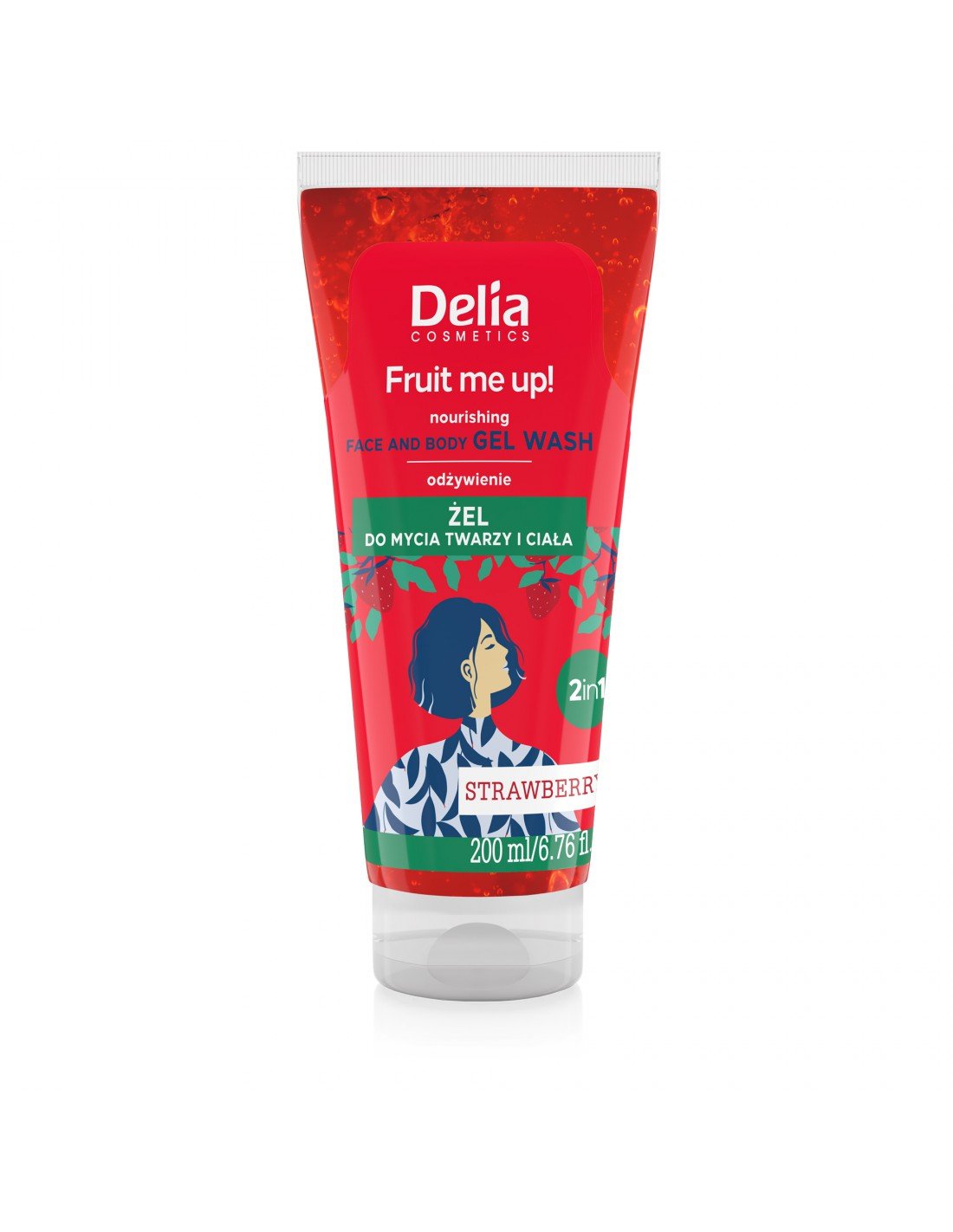 FRUIT ME UP - Face and Body 2in1 Gel Wash STRAWBERRY tube 200ml - Delia Cosmetics