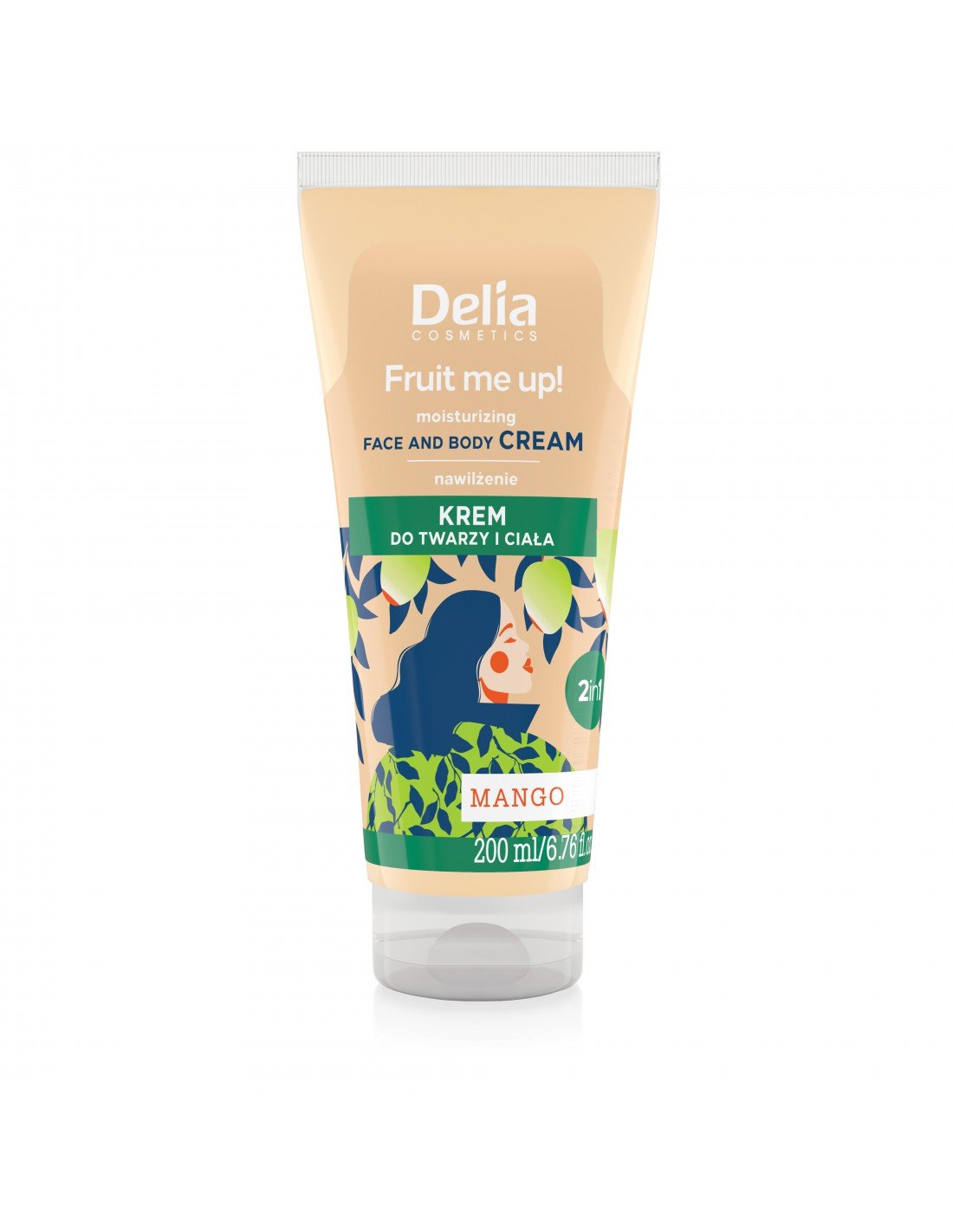 FRUIT ME UP - Face and body cream MANGO tube 200ml - Delia Cosmetics