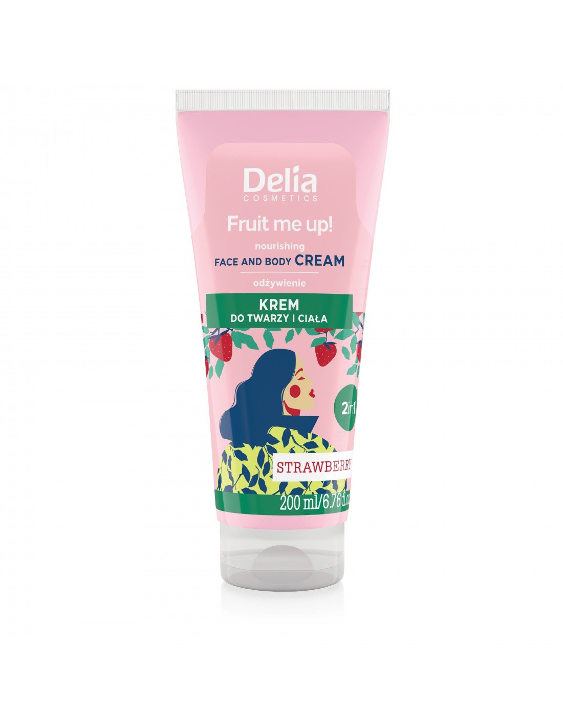 FRUIT ME UP - Face and body cream STRAWBERRY tube 200ml - Delia Cosmetics