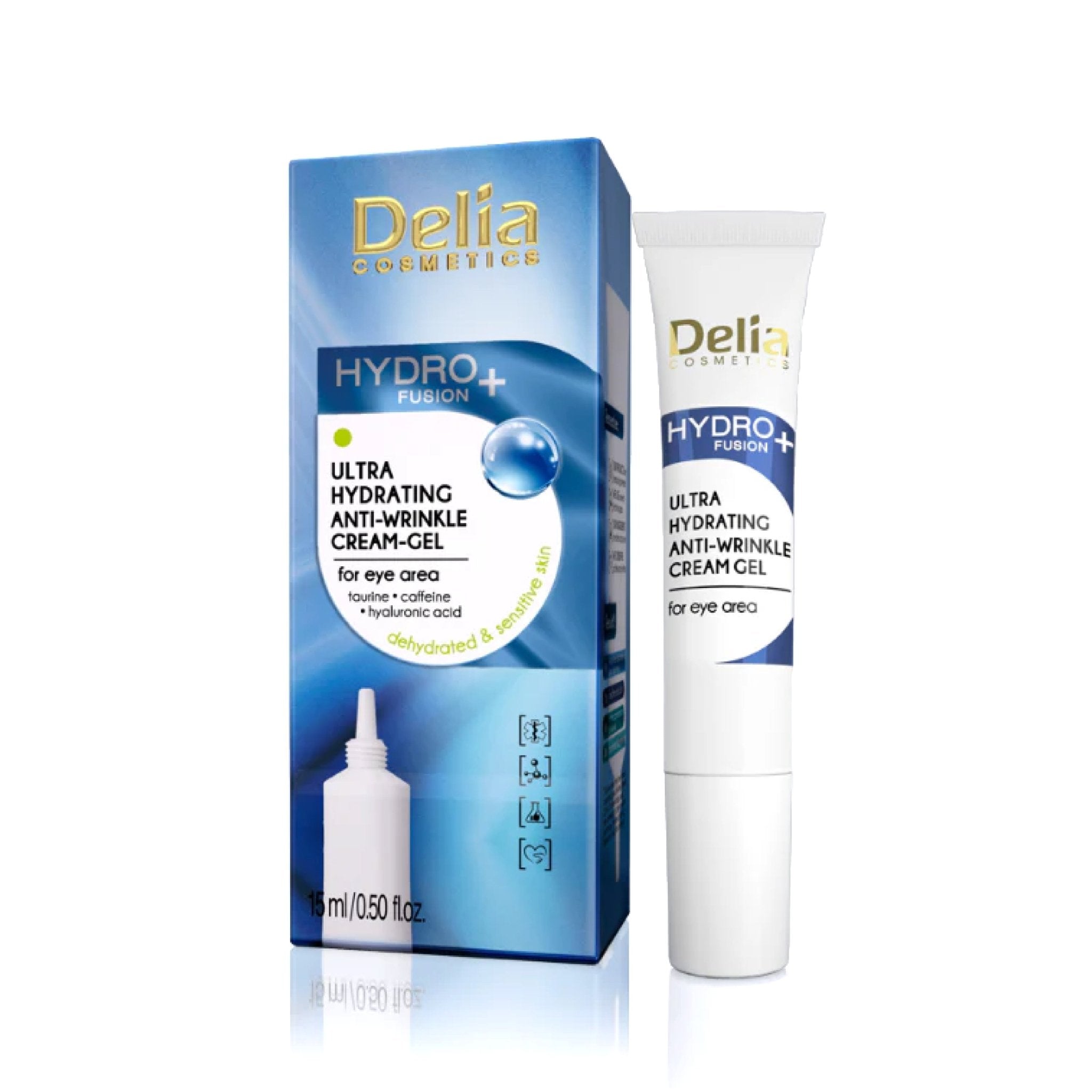 HYDRO+ FUSION جل مرطب مضاد للتجاعيد لمنطقة العين 15 مل - Delia Cosmetics