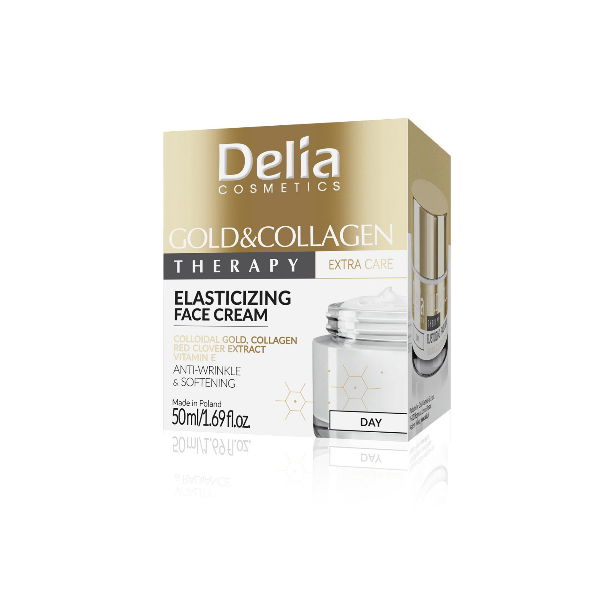 كريم الذهب بالكولاجين صباحي منعم ومضاد للتجاعيد 50 مل - Delia Cosmetics