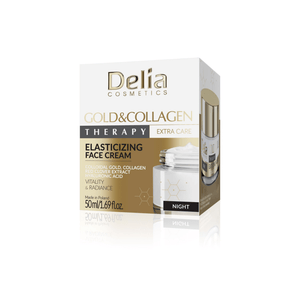 كريم الذهب والكولاجين ليلي لترطيب الوجه والحيوية والإشراق 50 مل - Delia Cosmetics