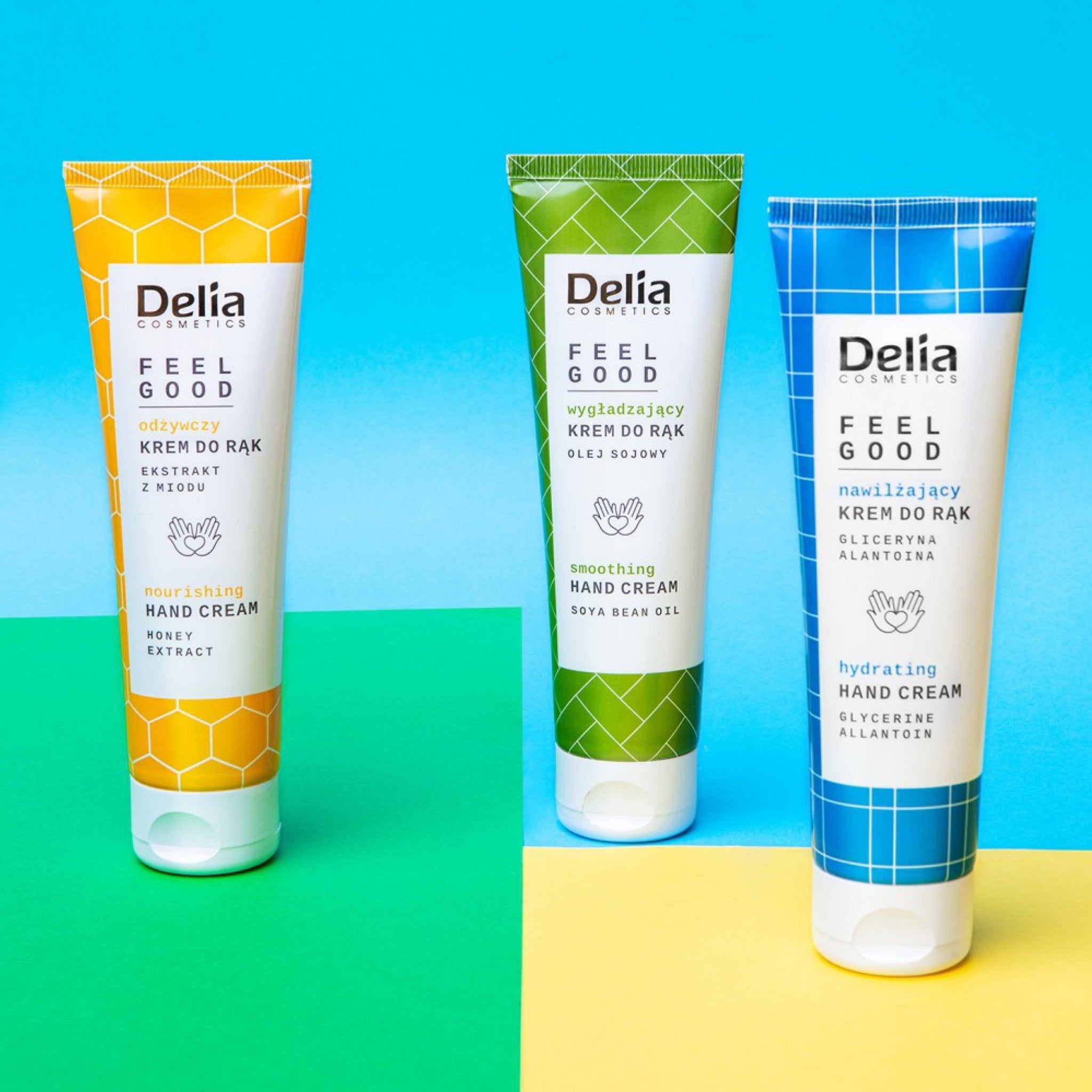 كريم FEEL GOOD تنعيم اليدين بخلاصة زيت فول الصويا 100 مل - Delia Cosmetics