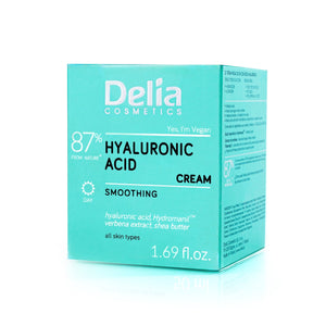 كريم تنعيم الوجه بحمض الهيالورونيك 87% 50 مل - Delia Cosmetics