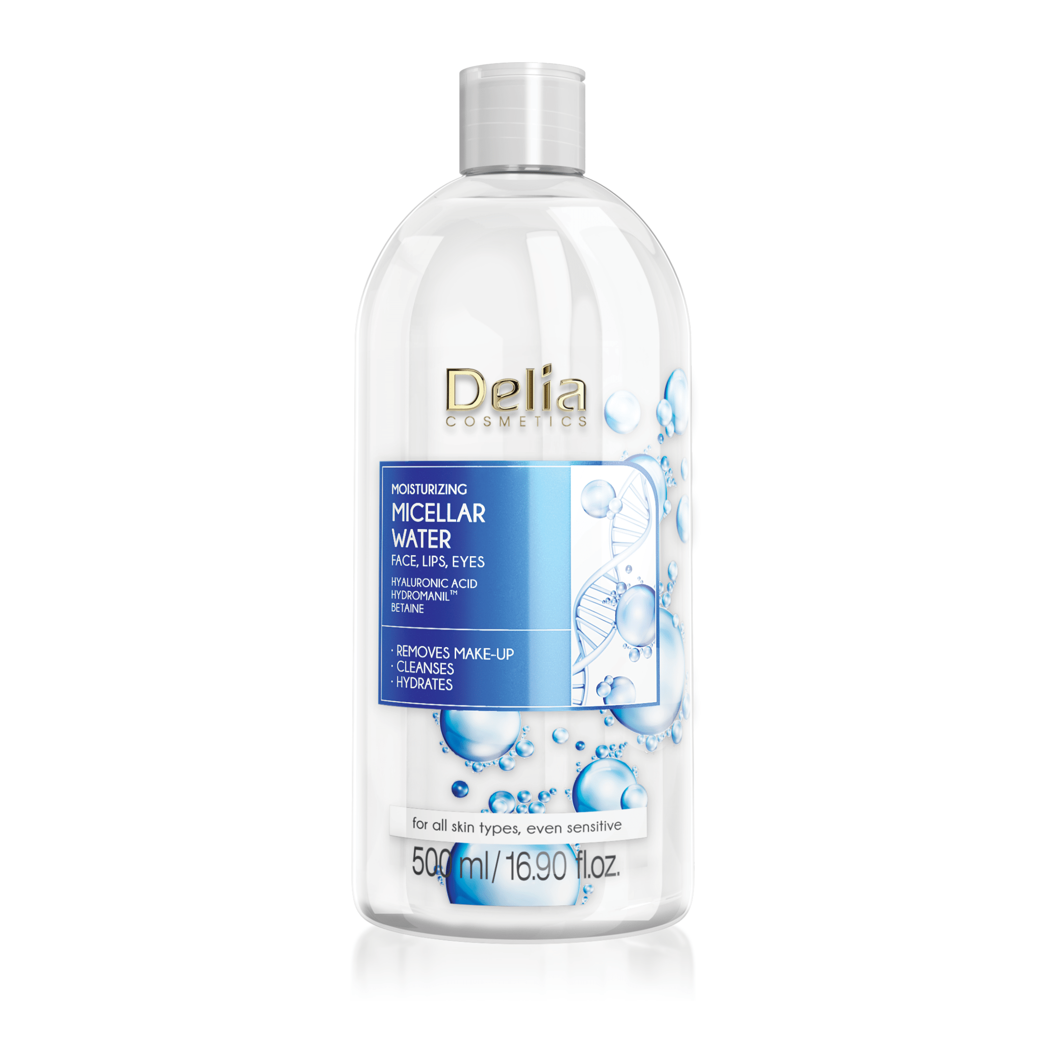 ماء ميسيلار مرطب للوجه والشفاه والعيون 500 مل - Delia Cosmetics