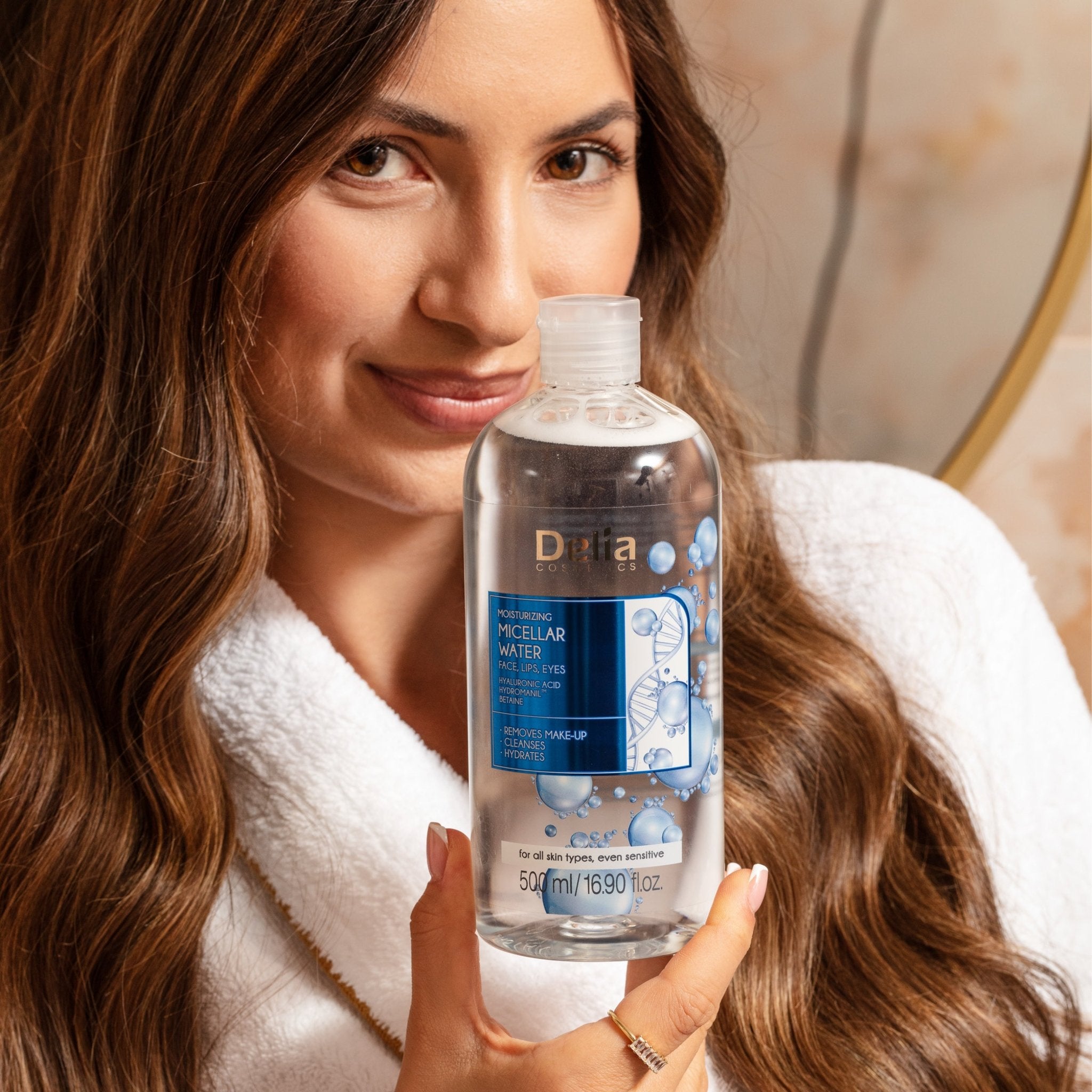 ماء ميسيلار مرطب للوجه والشفاه والعيون 500 مل - Delia Cosmetics