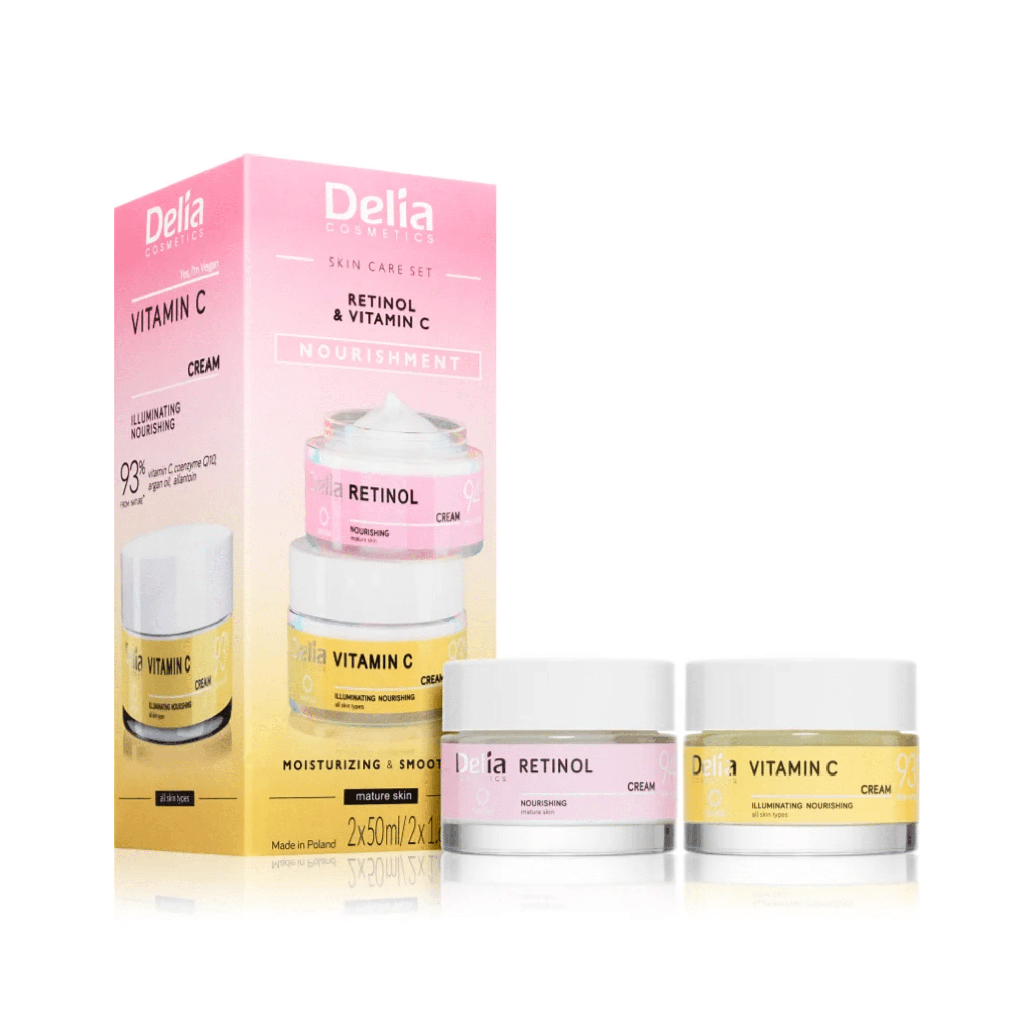 مغذي بالريتينول وفيتامين سي 2*50 مل - Delia Cosmetics