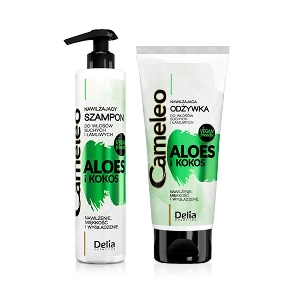 مجموعة الصبار و جوز الهند للعناية بالشعر الجاف و المتقصف - Delia Cosmetics