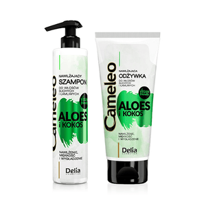 مجموعة الصبار و جوز الهند للعناية بالشعر الجاف و المتقصف - Delia Cosmetics