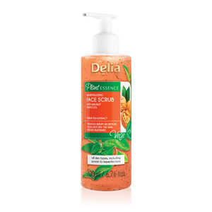 مقشر الوجه بجزيئات الجوز ومستخلص الشاي الأخضر 200 مل Plant Essence - Delia Cosmetics