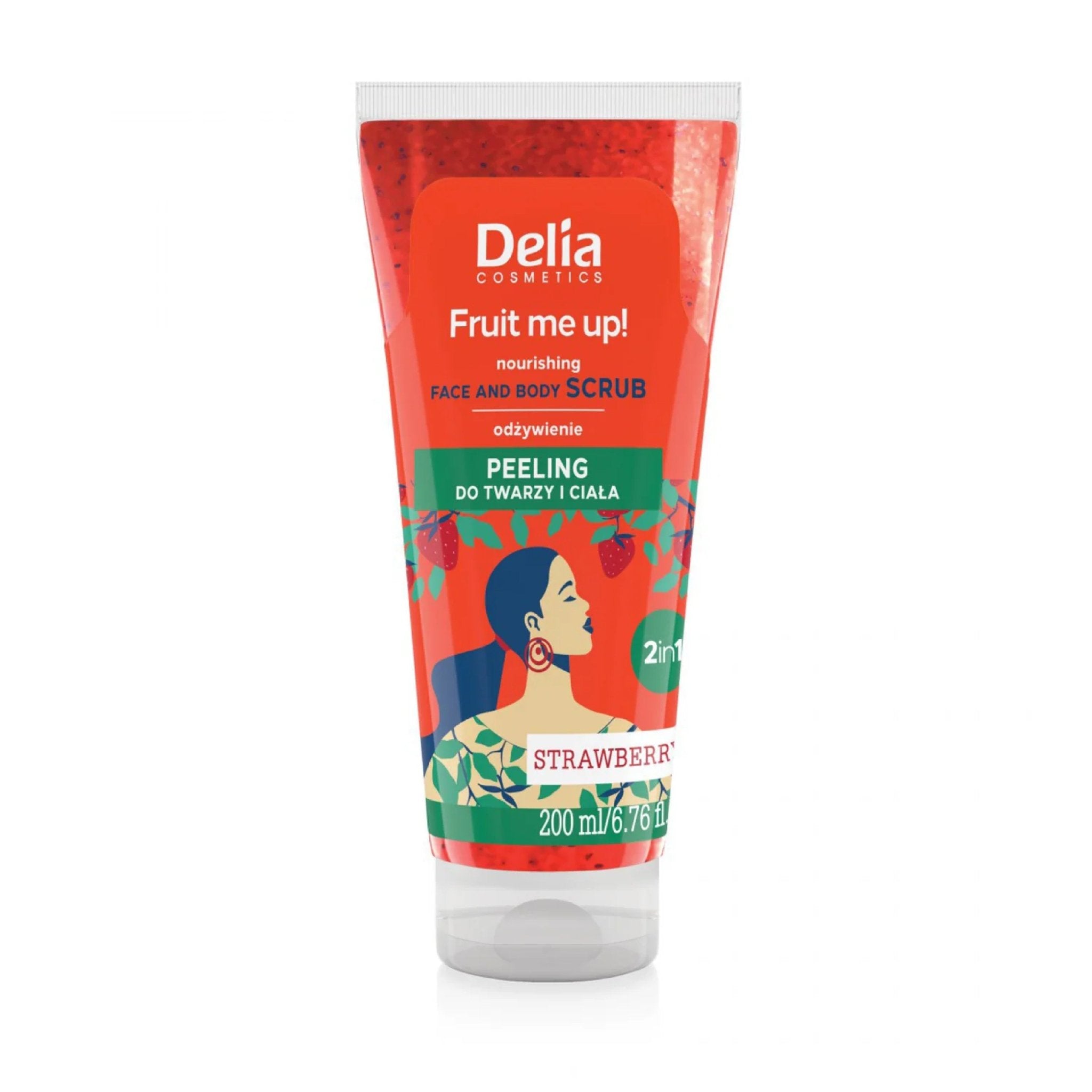 مقشر الوجه والجسم FRUIT ME UP المغذي 2 في 1 بالفراولة 200 مل - Delia Cosmetics