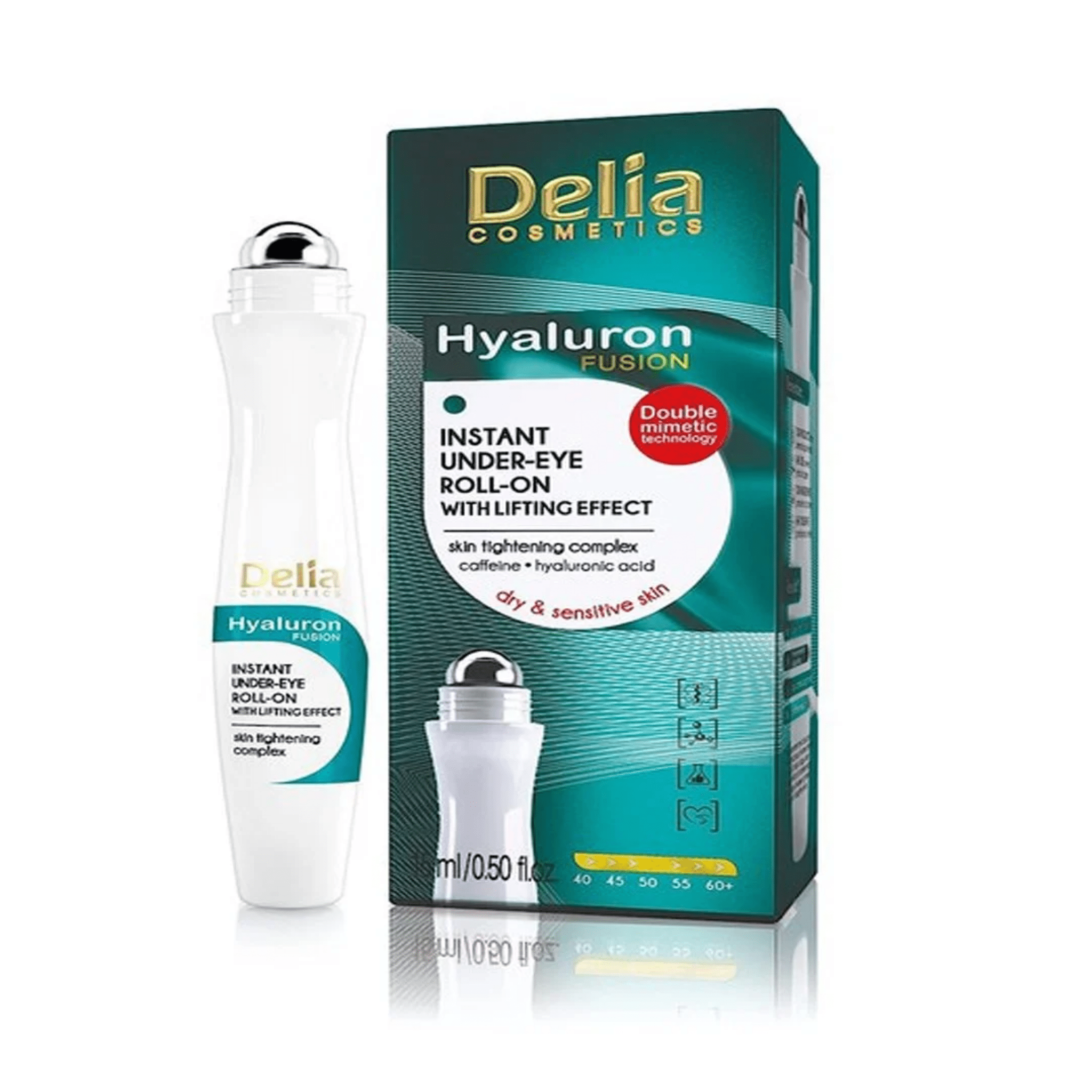 رول اون Hylorun تحت العين مع تأثير رفع فوري 15 مل - Delia Cosmetics