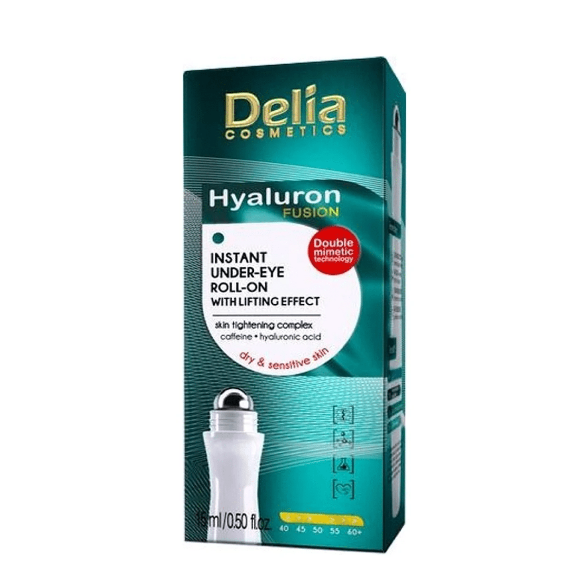 رول اون Hylorun تحت العين مع تأثير رفع فوري 15 مل - Delia Cosmetics
