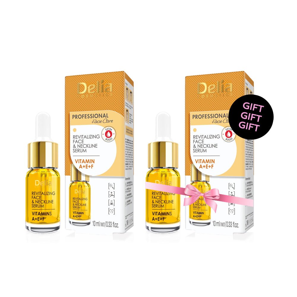 سيروم فيتامين A+E+F الاحترافي للعناية بالوجه لتنشيط الوجه والرقبة 10مل - Delia Cosmetics