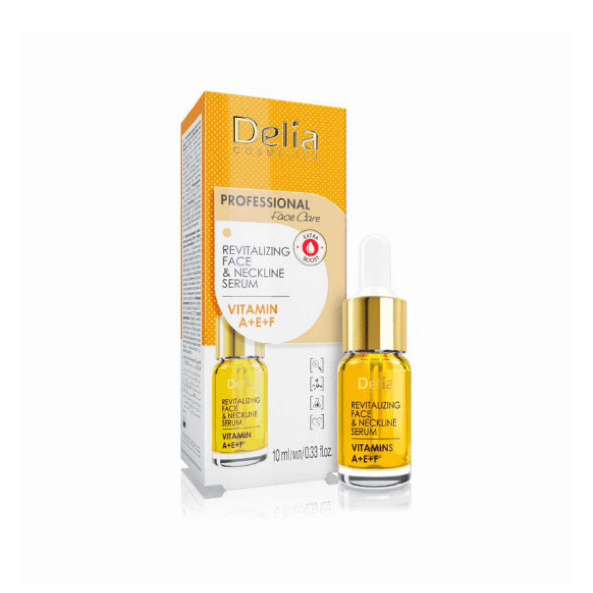 سيروم فيتامين A+E+F الاحترافي للعناية بالوجه لتنشيط الوجه والرقبة 10مل - Delia Cosmetics