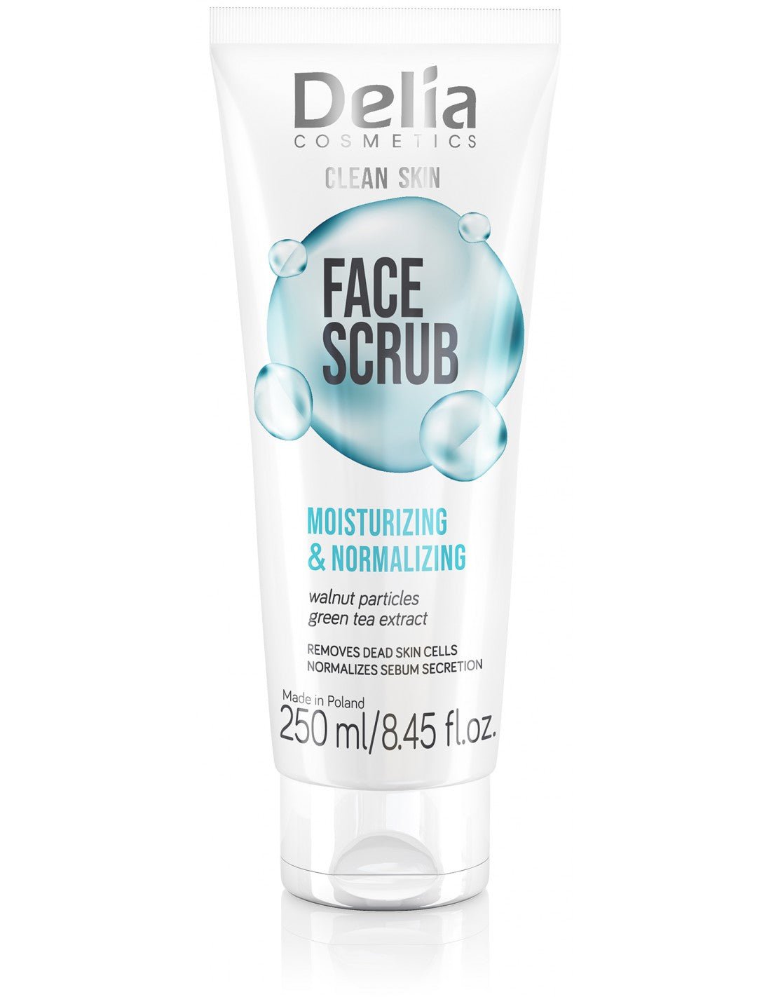 CLEAN SKIN - Moisturizing & Normalizing Face Scrub 250ml - Delia Cosmetics