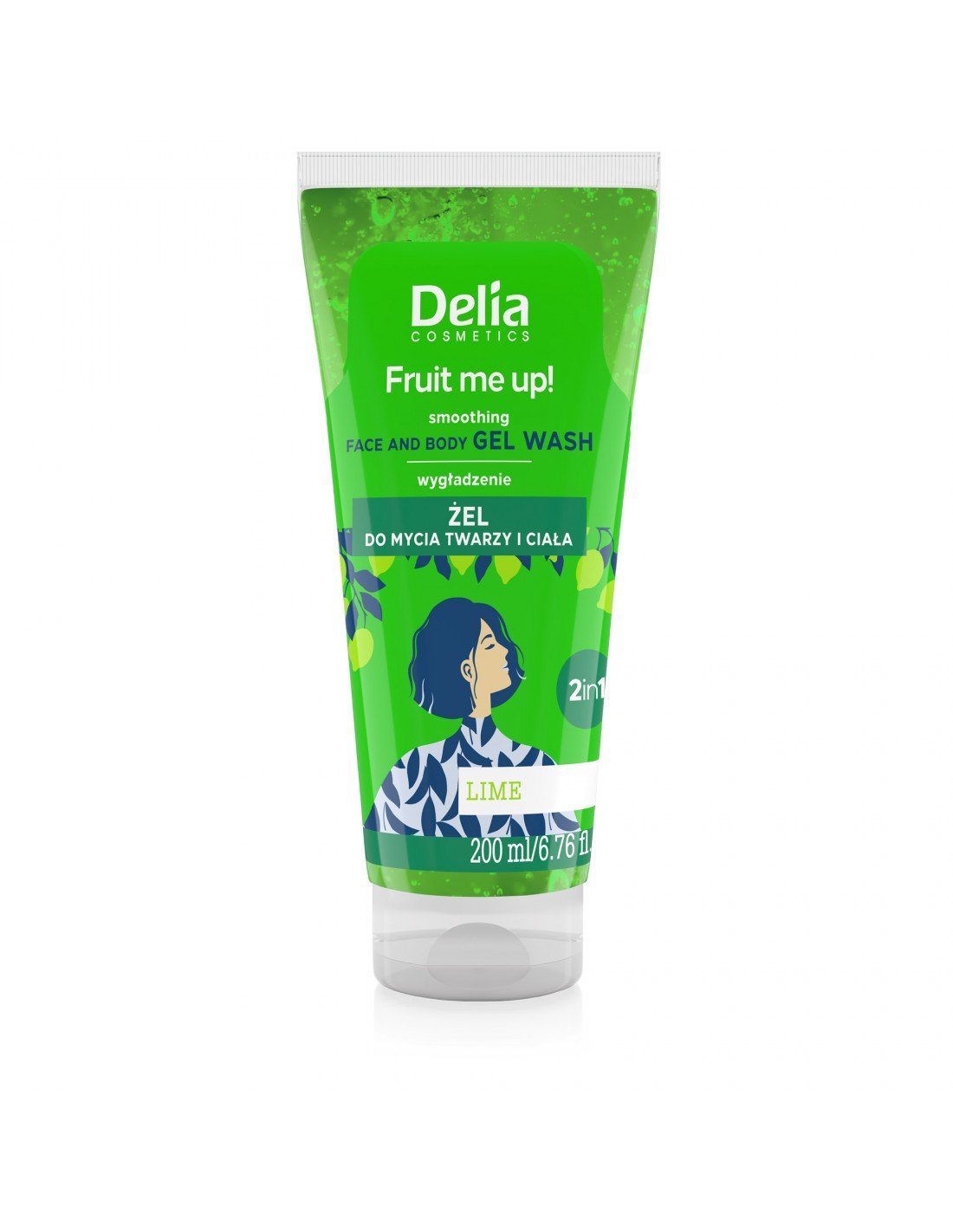 FRUIT ME UP - Face and Body 2in1 Gel Wash LIME tube 200ml - Delia Cosmetics