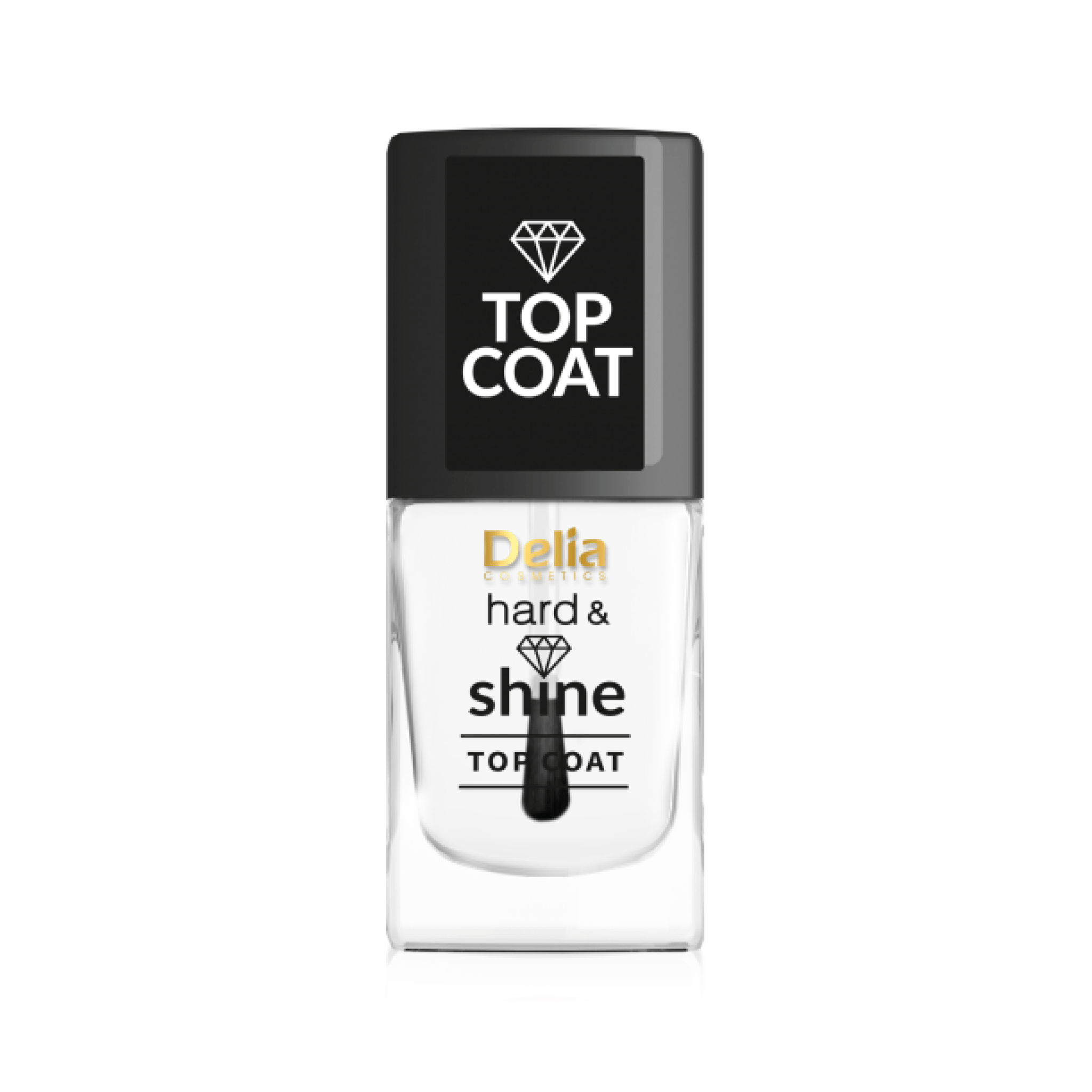 Top Coat Hard & Shine طبقة علوية لصلبة ولامعة 11 مل - Delia Cosmetics